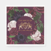 Royal Muse middeleeuwse leeuwencrest & bloemenbrui Servet (Voorkant)