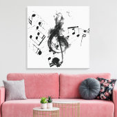 Royal Music Note zwart-wit Canvas Afdruk (Insitu (Woonkamer))