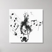 Royal Music Note zwart-wit Canvas Afdruk (Voorkant)