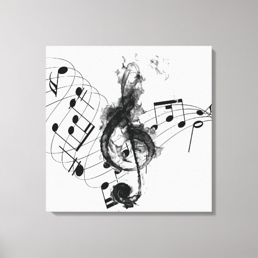Royal Music Note zwart-wit Canvas Afdruk (Voorkant)
