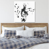 Royal Music Note zwart-wit Canvas Afdruk (Insitu (Slaapkamer))