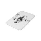 Royal Music Note zwart-wit rookeffect Badmat (Gekanteld)