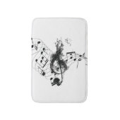 Royal Music Note zwart-wit rookeffect Badmat (Voorkant Verticaal)