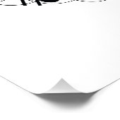 Royal Music Note zwart-wit rookeffect Perfect Poster (Hoek)