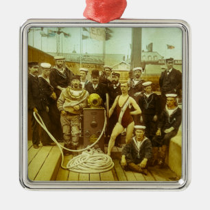 Royal Naval Exhibition 1891 Magic Lantern Slide Metalen Ornament
