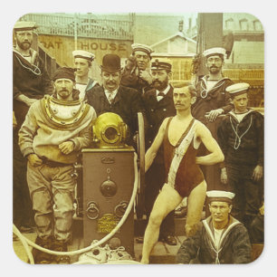 Royal Naval Exhibition 1891 Magic Lantern Slide Vierkante Sticker