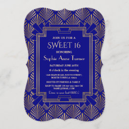 Royal Navy Blauw Goud Great Gatsby Art Deco ZOETE Kaart