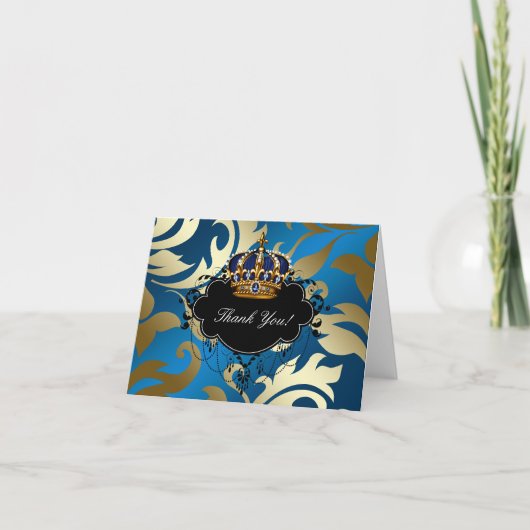 Royal Navy Blauw Goud Juweel Kroon Dank u Kaarten (Voorkant)