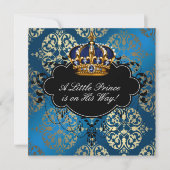 Royal Navy Blauw Goud Prins Baby Jongen Douche Kaart (Voorkant)