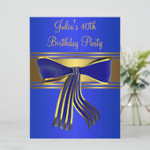 Royal Navy Blauw Goud Vrouwen 40ste Verjaardag Par Kaart (Staand voorkant)