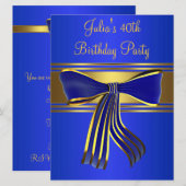 Royal Navy Blauw Goud Vrouwen 40ste Verjaardag Par Kaart (Voorkant / Achterkant)