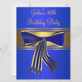 Royal Navy Blauw Goud Vrouwen 40ste Verjaardag Par Kaart (Voorkant)