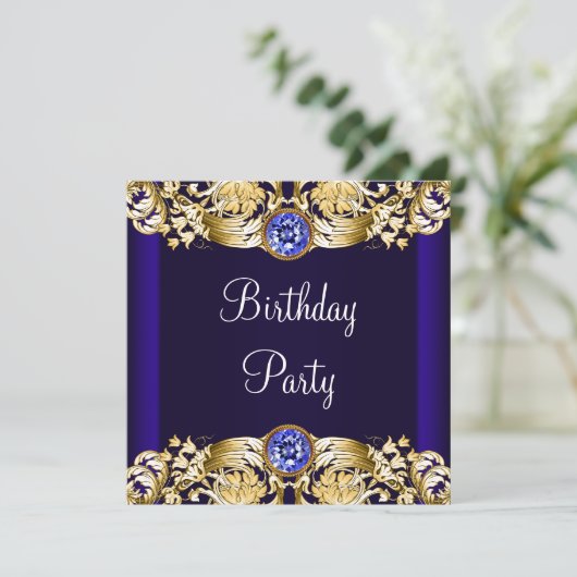 Royal Navy Blauw Goud Vrouwen Verjaardagsfeest Kaart (Staand voorkant)