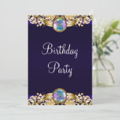 Royal Navy Blauw Goud Vrouwen Verjaardagsfeest Kaart (Staand voorkant)