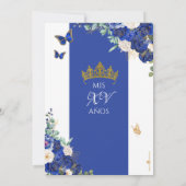 Royal Navy Blauw Roos Vlinder Prinses Verjaardag Kaart (Achterkant)