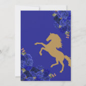 Royal Navy Blauw Roos Western Charro Quinceañera Kaart (Achterkant)