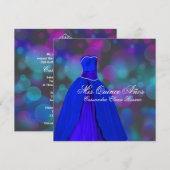 Royal Navy Blauw Roze Paarse Quinceanera Kaart (Voorkant / Achterkant)