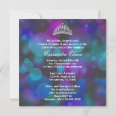 Royal Navy Blauw Roze Paarse Quinceanera Kaart (Achterkant)