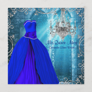 Royal Navy Blauw Wit Quinceanera Kaart