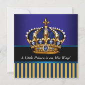 Royal Navy Blauw Zwart Goud Prins Baby Shower Kaart (Voorkant)