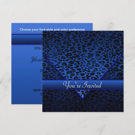 Royal Navy Blauwe Luipaard Feest Kaart (Voorkant / Achterkant)