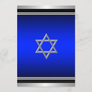 Royal Navy Blue Bar Mitswa Uitnodiging