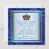 Royal Navy Blue Black Prince Baby Shower Kaart (Achterkant)