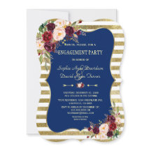 Royal Navy Blue Blush Floral Gold Verloving