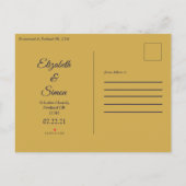 royal navy blue elegant gold save the date aankondigingskaart (Achterkant)