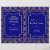 Royal Navy Blue Gold Great Gatsby Art Deco-program (Voorkant)