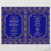 Royal Navy Blue Gold Great Gatsby Art Deco-program (Achterkant)