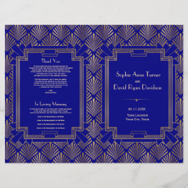 Royal Navy Blue Gold Great Gatsby Art Deco-program