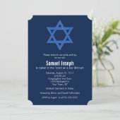 Royal Navy Blue Gold Star van David Bar Mitzvah Kaart (Staand voorkant)
