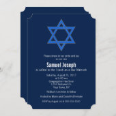 Royal Navy Blue Gold Star van David Bar Mitzvah Kaart (Voorkant / Achterkant)