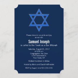 Royal Navy Blue Gold Star van David Bar Mitzvah Kaart
