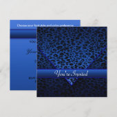 Royal Navy Blue Leopard Party Kaart (Voorkant / Achterkant)