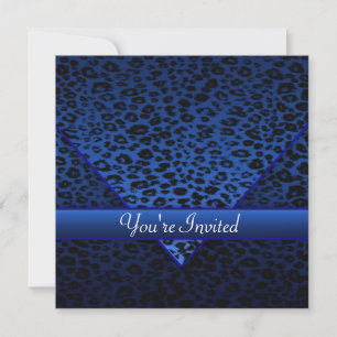 Royal Navy Blue Leopard Party Kaart