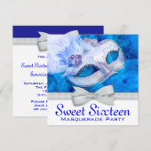 Royal Navy Blue Masquerade Party Uitnodigingen (Voorkant / Achterkant)