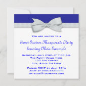 Royal Navy Blue Masquerade Party Uitnodigingen (Achterkant)