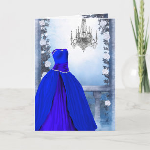 Royal Navy Blue Roos Party Invitation Card