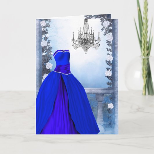 Royal Navy Blue Roos Party Invitation Kaart (Voorkant)