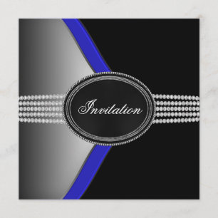 Royal Navy Blue Zwarte Black Diamond Black Tie-fee Kaart
