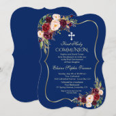 Royal Navy Burgundy Floral Gold First Community Kaart (Voorkant / Achterkant)