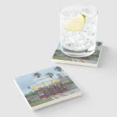 Royal Navy Dockyard Betaaltelefoons in Bermuda Stenen Onderzetter (Zijkant)