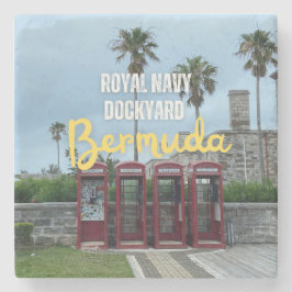 Royal Navy Dockyard Betaaltelefoons in Bermuda Stenen Onderzetter