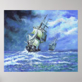 Royal Navy frigates die de Franse kust blokkeert 1 Poster (Voorkant)