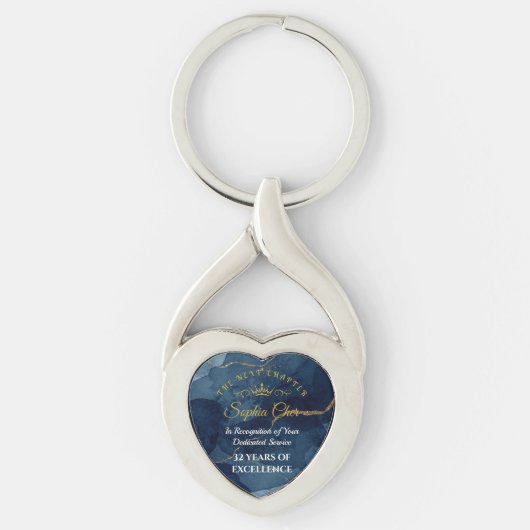 Royal Navy Gold Retirement Award Plaque Custom Key Sleutelhanger (Voorkant)