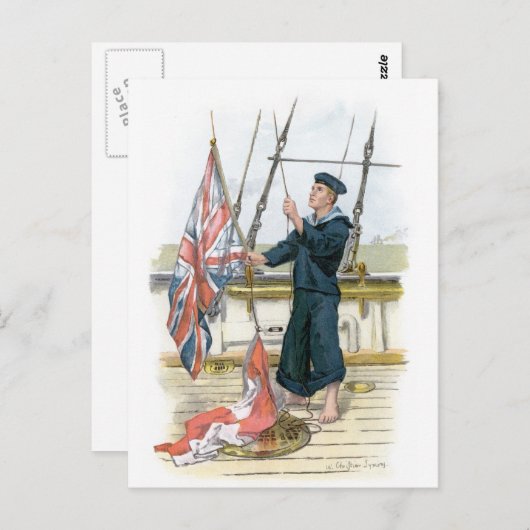 Royal Navy Sailor Signaling Briefkaart (Voorkant / Achterkant)