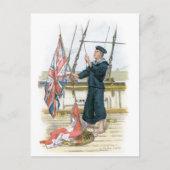 Royal Navy Sailor Signaling Briefkaart (Voorkant)