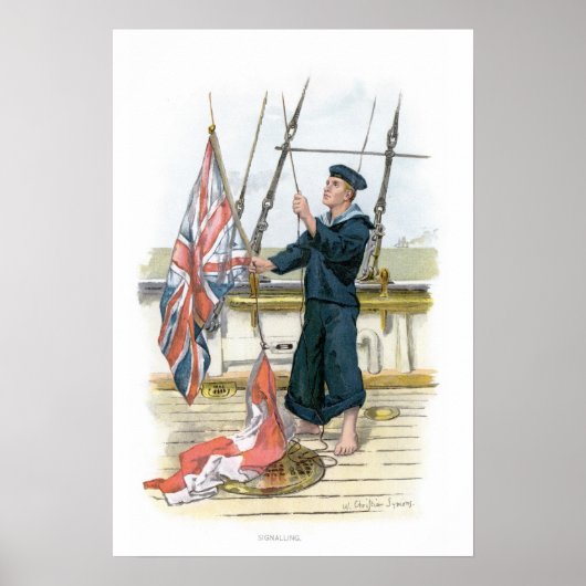 Royal Navy Sailor Signaling Poster (Voorkant)